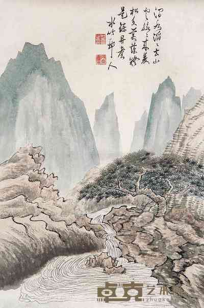 徐世昌 山水 立轴 67×45cm